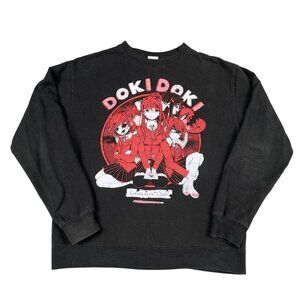 Doki Doki Literature Club OMOCAT x DDLC Black Sweatshirt Sz Medium